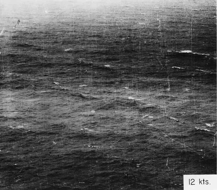 Sea state with surface winds of 12 Kts. ...The picture shows streaking probably caused by rubbing.